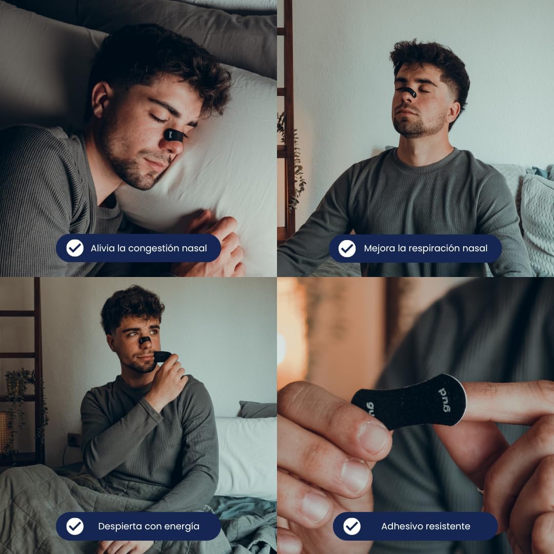 (AMAZON)Tiras Nasales Gudslip® – Suministro de 30 + 6 Días para Mejorar la Respiración Nasal, Reducir los Ronquidos y Aliviar la Congestión – Cómodas y Efectivas para un Sueño Reparador
