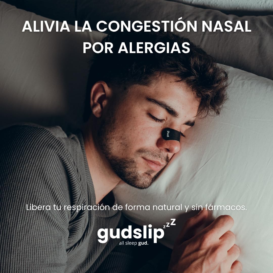 (AMAZON)Tiras Nasales Gudslip® – Suministro de 30 + 6 Días para Mejorar la Respiración Nasal, Reducir los Ronquidos y Aliviar la Congestión – Cómodas y Efectivas para un Sueño Reparador